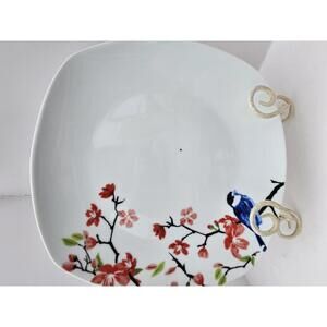 Fisher Stoneware Dinner Plate - Bluebird & Cherry Blossom